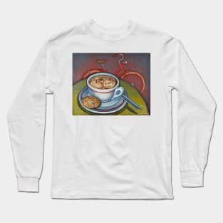 Red Dutch Bicycle with Cappuccino and Amaretti Long Sleeve T-Shirt